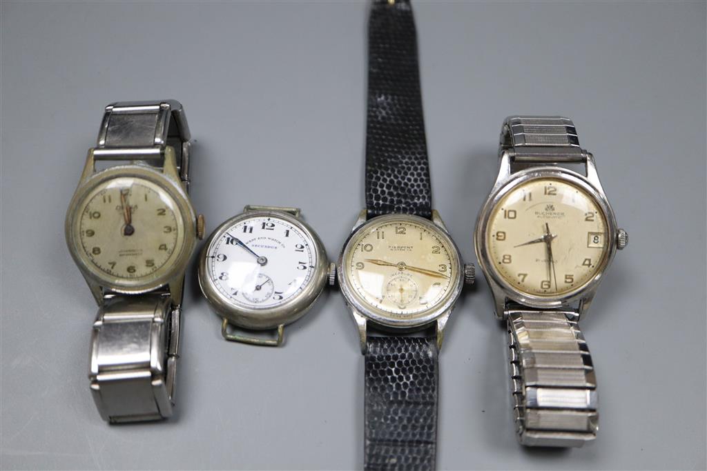 Four assorted wrist watches including West End Watch Co.
